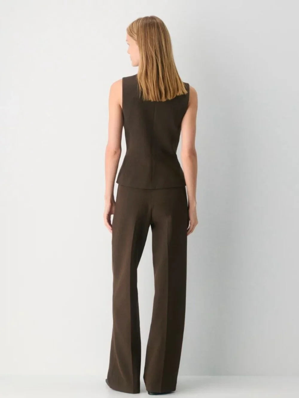 Aritzia Wilfred The Effortless Wool Blend Pant Heather Rich Cocoa size 4 - Picture 2 of 7